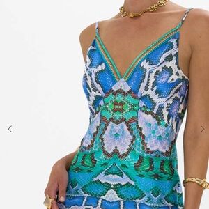 Camilla Blue and Green Resort Maxi slip dress